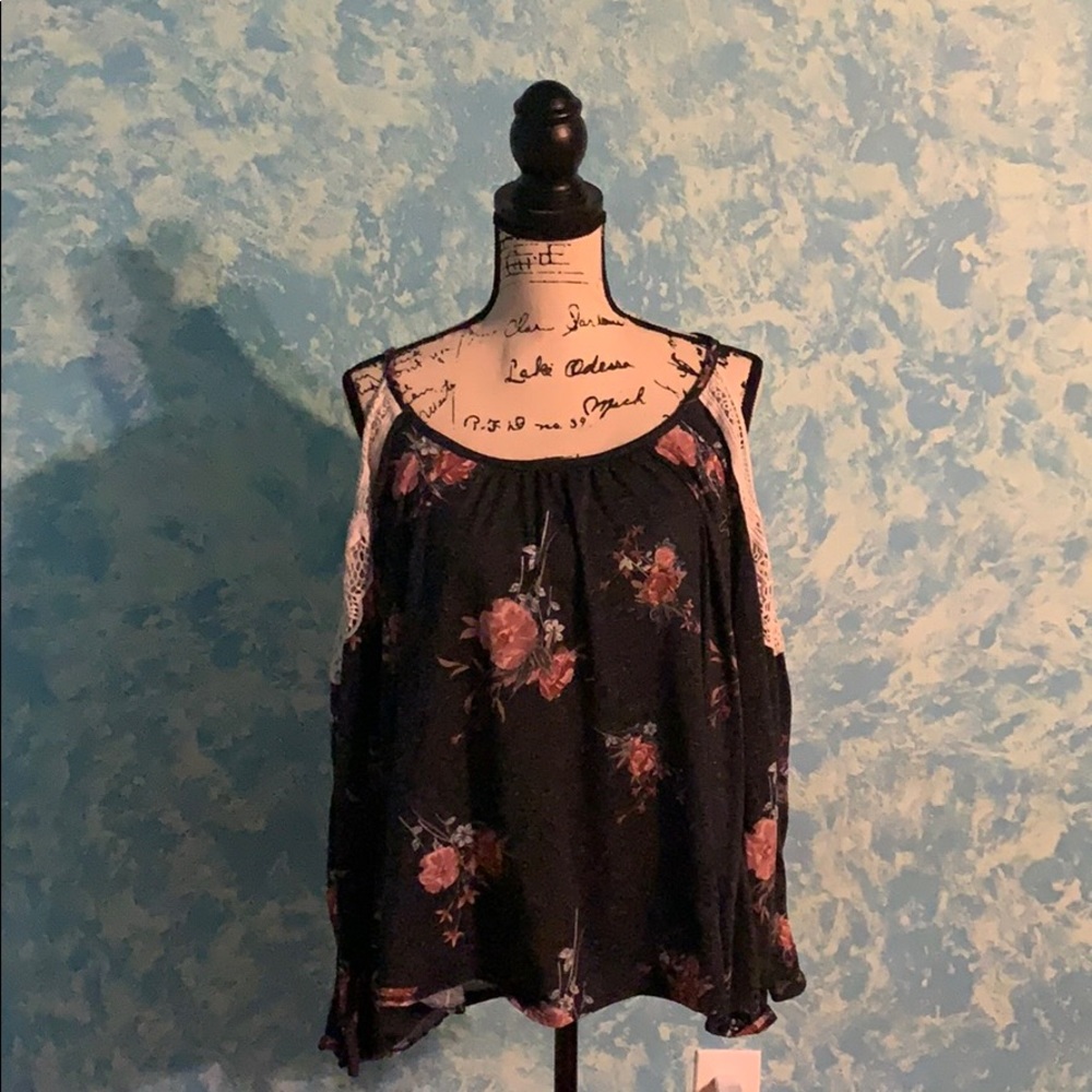 Off the shoulder tank long sleeved shirt